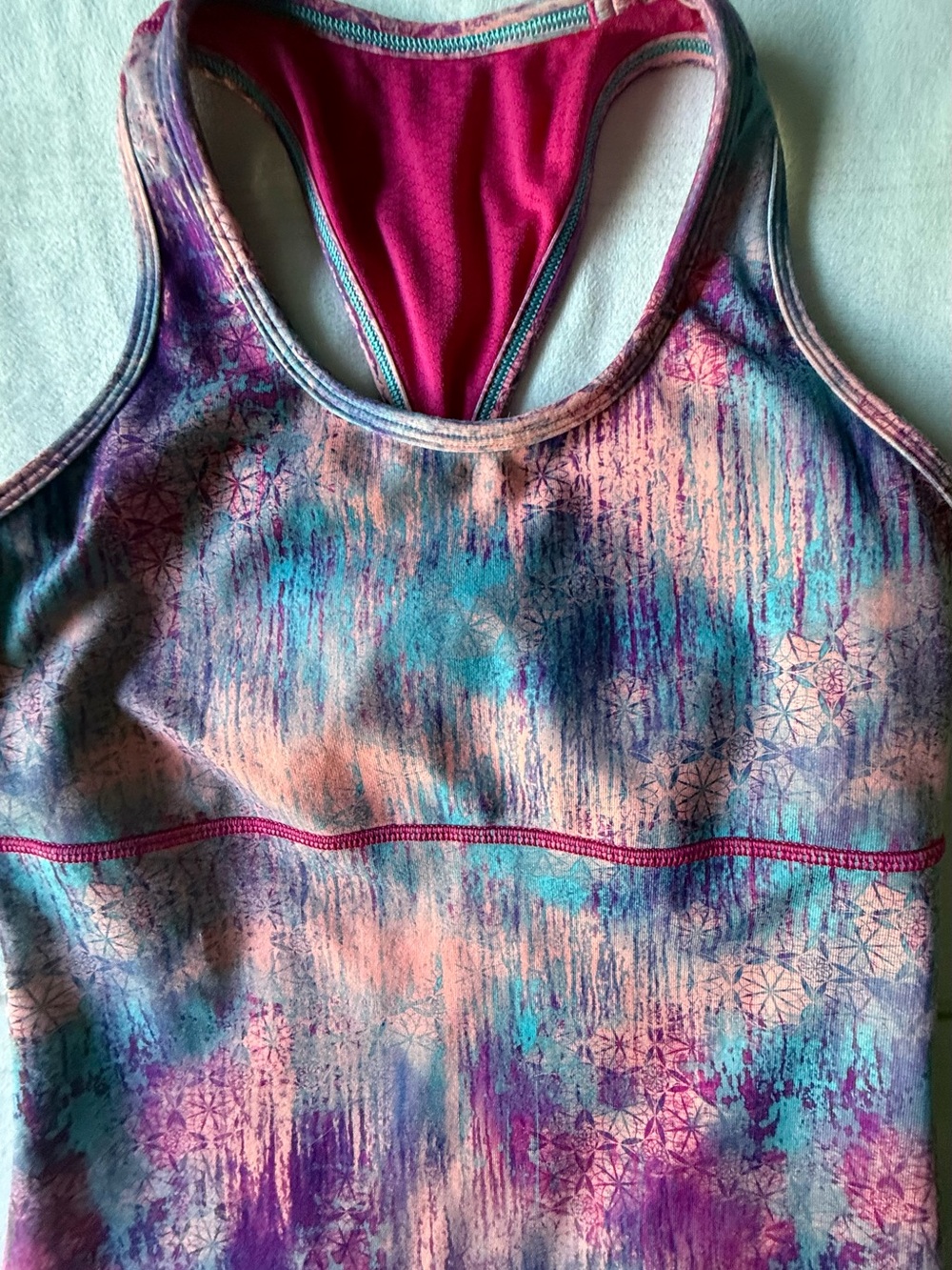 Ivivva Pink Purple Blue Tie-Dye Racerback Athletic Top size 12 - Picture 3 of 7